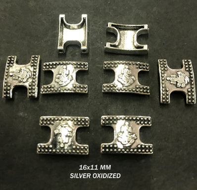 Metal Beads Oxidized Sold by 50 Pieces Pack approx 16x11mm