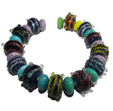 Handmade Lampworked Bead Set Sold Per set, Size about 12-16mm length 14~ 18 Centimeter