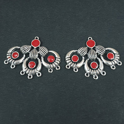 46x37mm, Antique Hoop Chandbali Earrings This beautiful pair of chandbalis with delicate filigree work enameled  stones