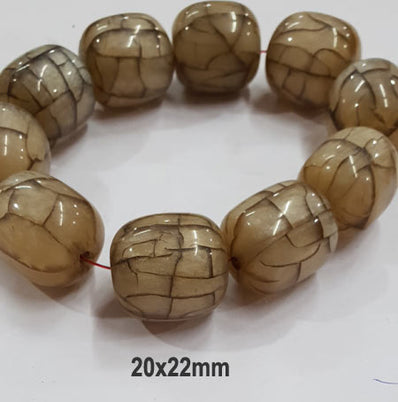 10 Pcs Pack Size about 20x22mm Resin Beads Crackle