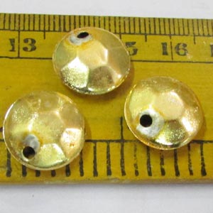 10 Pcs Pkg. Brass Material Micron plated Hollow Metal Beads, Size Sacle