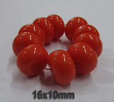 10 Pcs Pack Size about 10x16mm,Roundell, Resin Beads, Orange Color,