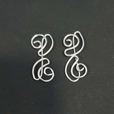 5 Pair Pack, Silver Plated Earring Wire Jewelry Making Component Raw Material swinging spirals dangle and tangle Wire Earrings