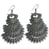 Base Metal Silver Oxidized Fashion Large Size Jewelry Earring Sold Per Pair Pack, Size about 70mm Long