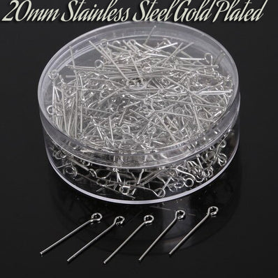 100-200pcs Gold/Silver Color Eye Head Pins 20 30 40 50 mm Eye Pins Findings  For Diy Jewelry Making Jewelry Accessories HK026