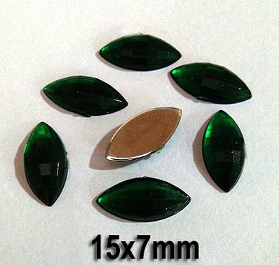 500 Pcs Boat Shape Acrylic Rhinestones Flat Back Approx size shown on images