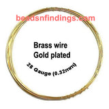 Sold Per Coil, Approx 80 to 100 Grams Wire in a Coil,  Wire thickness may slightly differ due to mechanical handwork  
 Brass Metal Beading Wire, Brass Plated, Size 28 Gauge (0.32mm)
