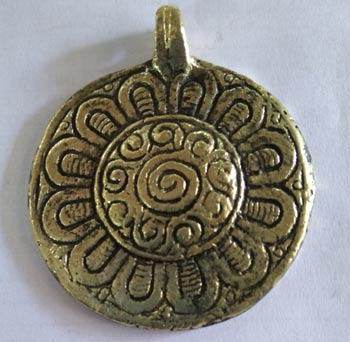 50 mm, Aluminum Pendants Antiqued Gold, sold by Per Piece