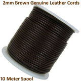 2mm Brown Genuine Leather Cords, Sold by 10 Meter Pkg.