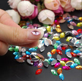 500 Pieces Pack' Acrylic Mixed Rhinestone Shape Boat Oval. 3mm to 8mm Size Flat back used in Jewellery ,Hobby Work ,Nail Art ,Craft work etc.