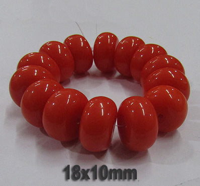 10 Pcs Pack Size about 10x18mm,Roundell, Resin Beads, Orange Color,