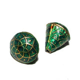 2 Pieces Pack,14x12mm, Fine Selections of Handworked Meena Beads.