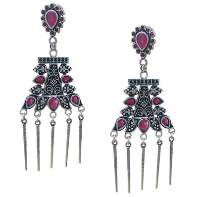 75-80 mm Long, Designer Earrings (Handmade) Alluring designs, Brass work,sold by per pair pack (limited Edition) Note: Stones Positions may vary