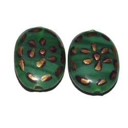 Size  23x17x7mm ,Handmade Ethnic Indian trade hand brushed painted beads. fast beads, Sold by Per pair