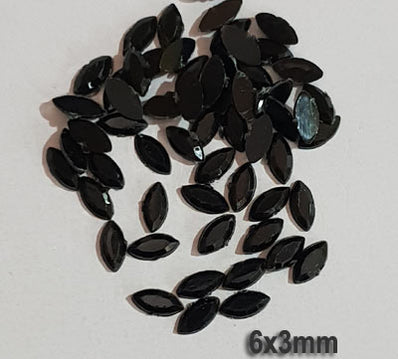 500 Pcs Boat Shape Acrylic Rhinestones Flat Back Approx size shown on images