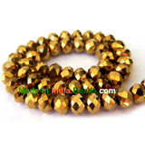 Roundel Crystal 6mm Size, 89-91 Pieces Rondelle (abacus) shape, Crystal glass beads, Priced Per Strand, Metallic Gold
