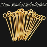 50 Grams Pack, Approx 000~000 Pcs in a Pack 24mm Small Size Stainless steel eye pin (Loop pin) in 23 Gauge wire for