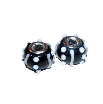 4 Pcs Pack, Large Hole Murano Lampwork Beads 14-16mm