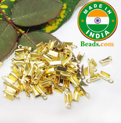 100pcs Tips (Crimps) cords, Plated Crimp End Fastener Clip, Cord Tip, Size Fit for half and 3mm cords