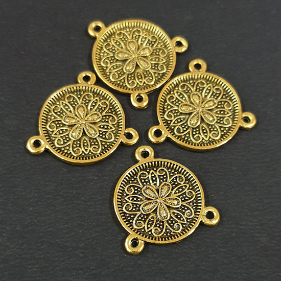 5 Pcs Pack, Oxidized Coin Bead Charms for Making Jewellery 26mm Coin Pendant Charms