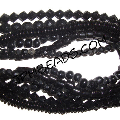 Assorted shapes 16 inch strand (5 line) crystal glass beads