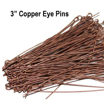 Eye Pins, 3" Long, 22 Gauge Wire, Sold Per 50 Gram Pack, About 120 Pcs to 130 Pcs