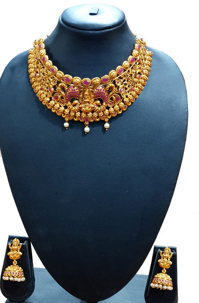 High Quality Premium Matt Finish Gold Necklace Sold by Per Set