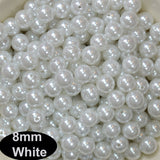 8 mm White Color High Quality Acrylic Pearl flux Beads for Jewelry and Craft,sold by 50 gram Pack,about 180-200 Beads For Bulk quantity order Get special Rate