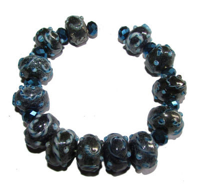 Handmade Lampworked Bead Set Sold Per set, Size about 12-16mm length 14~ 18 Centimeter