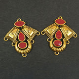 36x34mm, Antique Hoop Chandbali Earrings This beautiful pair of chandbalis with delicate filigree work enameled  stones