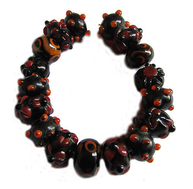 Handmade Lampworked Bead Set Sold Per set, Size about 12-16mm length 14~ 18 Centimeter