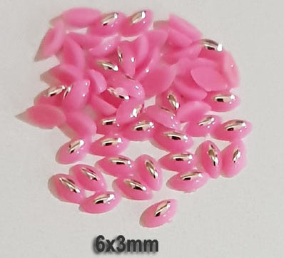 500 Pcs Boat Shape Acrylic Rhinestones Flat Back Approx size shown on images