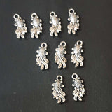 10 Pcs Pack, Approx Size 8x18mm Small Metal Charms Pendant Oxidized Finish  Jewellery Making Raw Materials