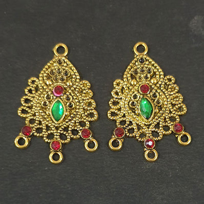 35x21mm, Antique Hoop Chandbali Earrings This beautiful pair of chandbalis with delicate filigree work enameled  stones
