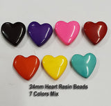 10 Pcs Pack Size about 24mm Resin Beads 7 Colors Mixed