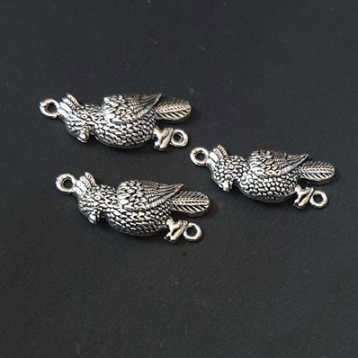 10 Pcs Pack, Approx Size 13x34mm Small Metal Charms Pendant Oxidized Finish  Jewellery Making Raw Materials