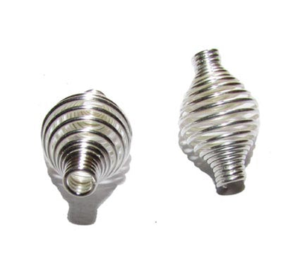 10 PIECES PACK' 10X16 MM APPROX SIZE WIRE BEADS' SILVER POLISHED