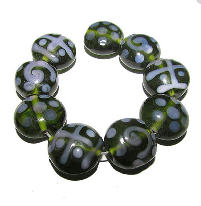 Handmade Lampworked Bead Set Sold Per set, Size about 12-16mm length 14~ 18 Centimeter