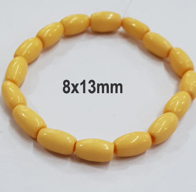 10 Pcs Pack Size about 8x13mm,Oval, Resin Beads, Yellow Color,