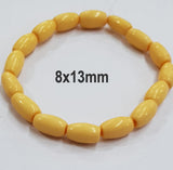10 Pcs Pack Size about 8x13mm,Oval, Resin Beads, Yellow Color,