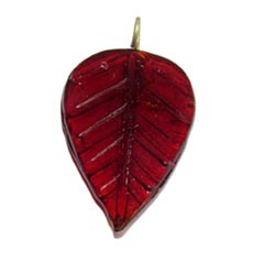 Glass Leaf Charms, Sold by 10/Pcs. Pkg.