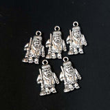 10 Pcs Pack, Warhammer Dwarf, in approx size 26x16mm Oxidized Small Pendant Charms for Jewellery Making