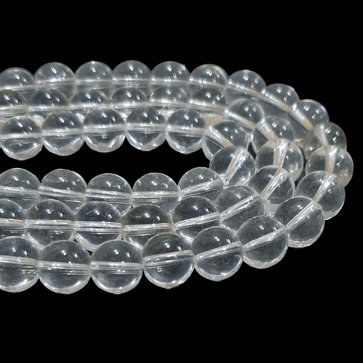 10mm Round Crystal Quartz Sphtic Semi Precious Beads About 43 Beads in a Line