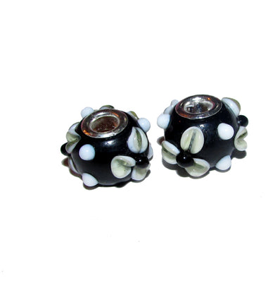 4 Pcs Pack, Large Hole Murano Lampwork Beads 14-16mm