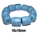 10 Pcs Pack Size about 18x18mm,Tube, Resin Beads, Turquoise Color,