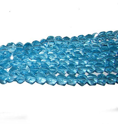 7mm Size Helix twist cut high shining crystal glass beads, sold by per strand