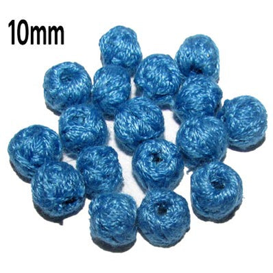 Handmade cotton thread beads, Average size 9 to 10mm, Sold by 20 pcs pkg.