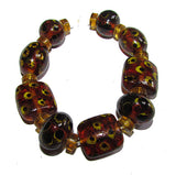 Handmade Lampworked Bead Set Sold Per set, Size about 12-16mm length 14~ 18 Centimeter