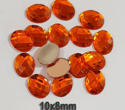 500 Pcs Oval Shape Acrylic Stone, size mentioned on image
