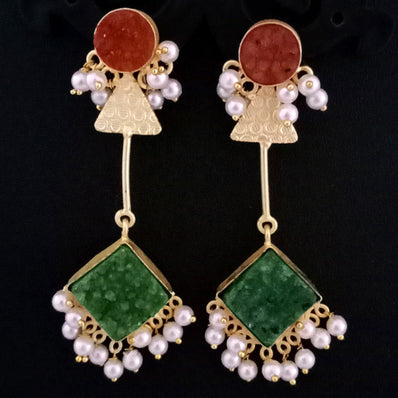 Druzzy''EXCLUSIVE''50-65 mm Hand Crafted Kundan Earrings Sold by per Pair pack